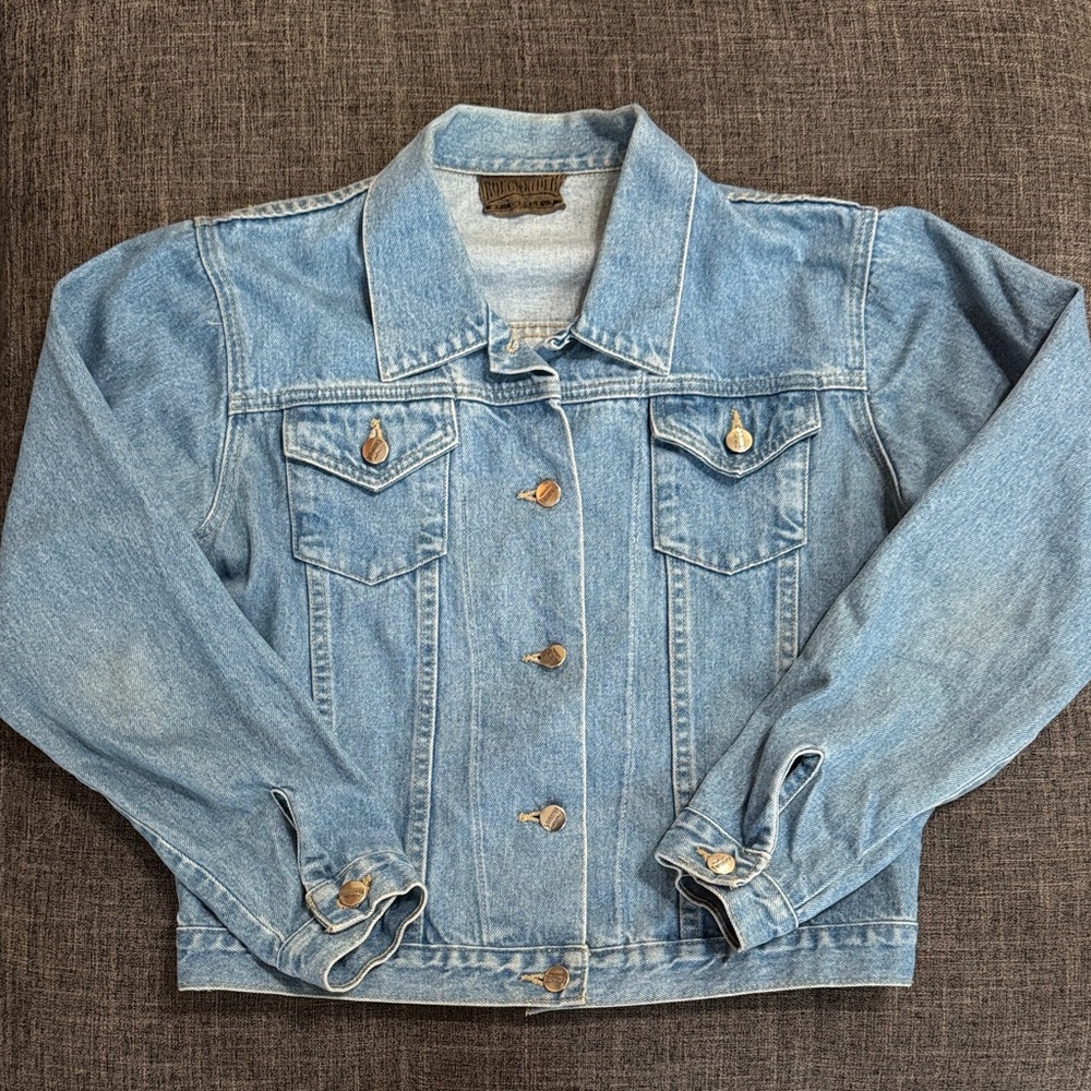 Vintage 90s Rough Rider Western Denim Jacket – Circle T – Light Wash – Size M